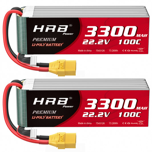 HRB 6S 3300mAh 22.2V 100C LIPO Battery for RC Car Boat Truck Heli Airplane