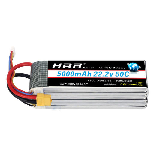 HRB 6S 5000mAh Lipo Battery XT60 50C 22.2V RC Lipo Battery