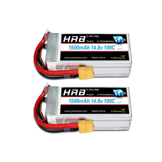 2PCS HRB 2S/3S/4S/5S/6S 1500mAh LIPO BATTERY  For 1/16 e revo FPV Drone