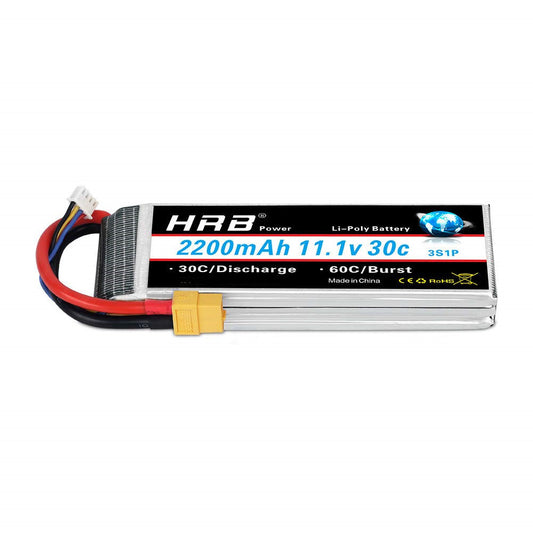 HRB 3S Lipo Battery 11.1V 3 Cell 2200mAh LiPo XT60 for Freewing Jet Plane