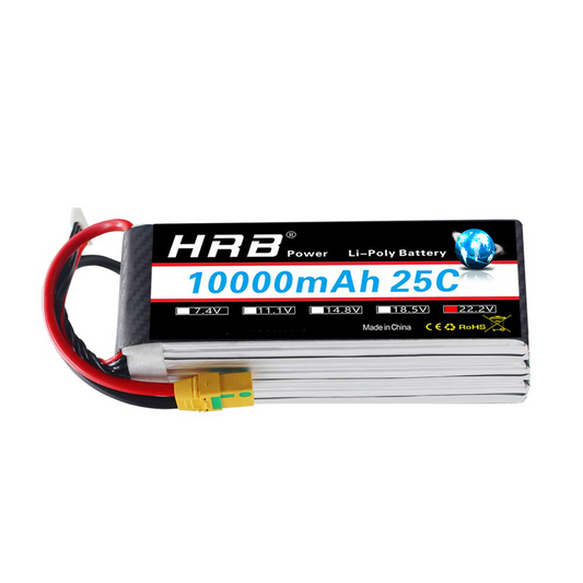 HRB 22.2V 10000MAH 6S lipo battery XT90S XT90 AS150 XT150 for Plane Drone Boat