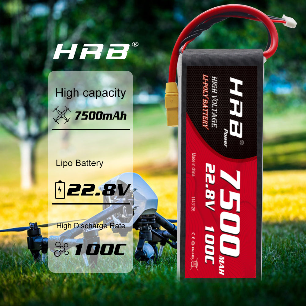 HRB 6S 7500mAh 100C 6S 22.8V HV battery Customizable