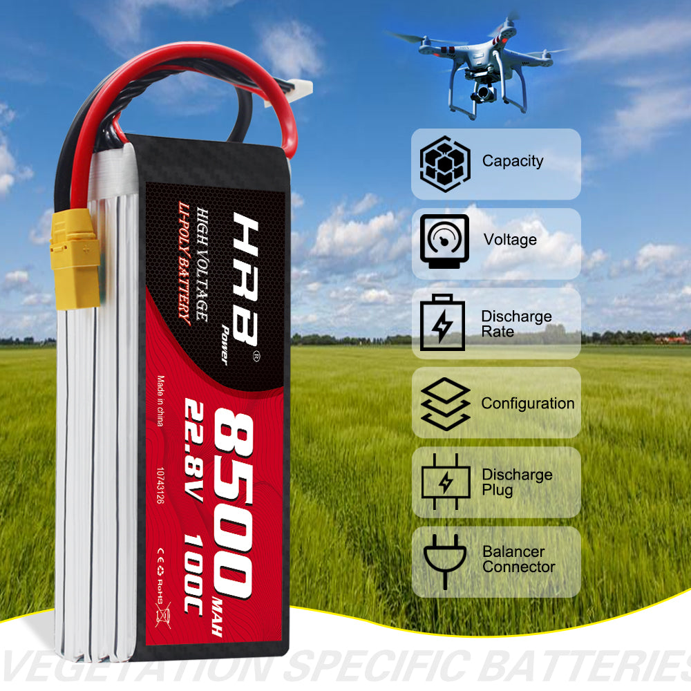 HRB 6S 22.8V 8500mAh HV Lipo Battery