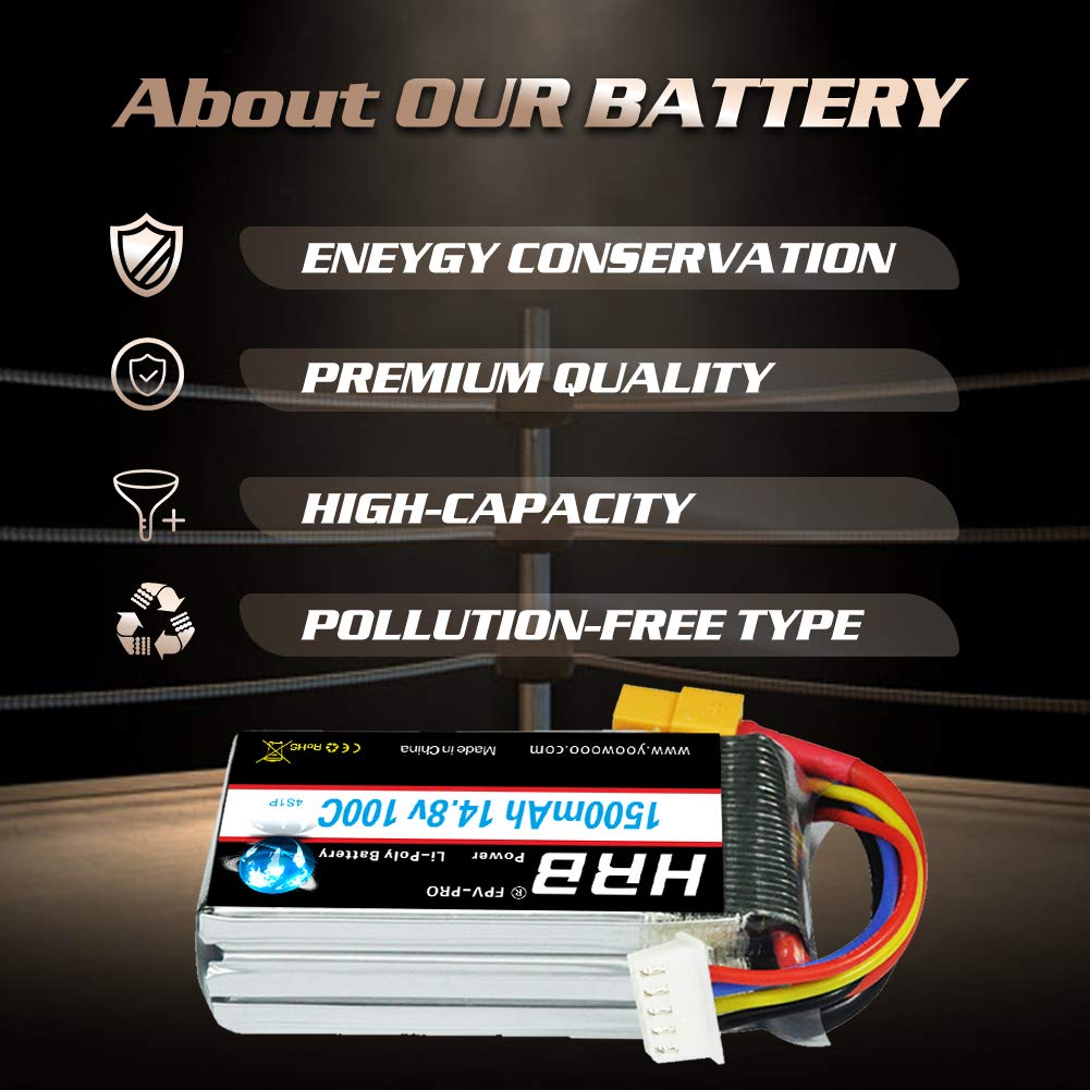 2PCS HRB 2S/3S/4S/5S/6S 1500mAh LIPO BATTERY  For 1/16 e revo FPV Drone