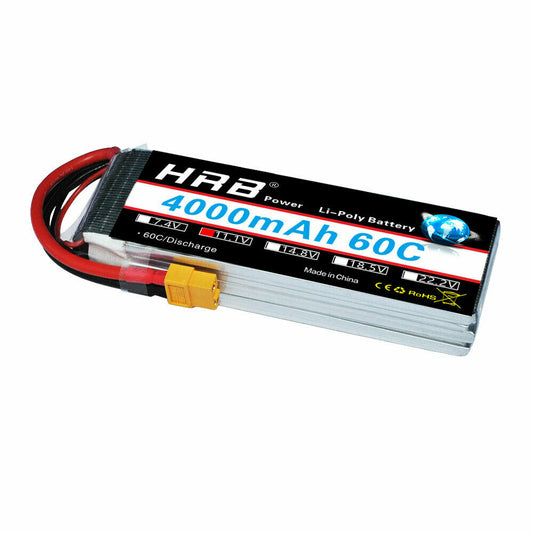 HRB 3S 11.1V 4000 60C XT60/Deans T/EC5 lipo battery