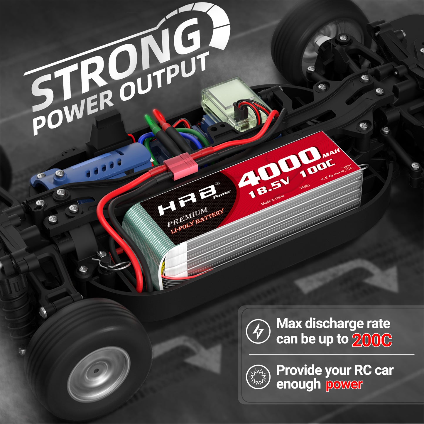 2 pieces HRB 5S 18.5V 4000mAh 100C XT60 Lipo Battery
