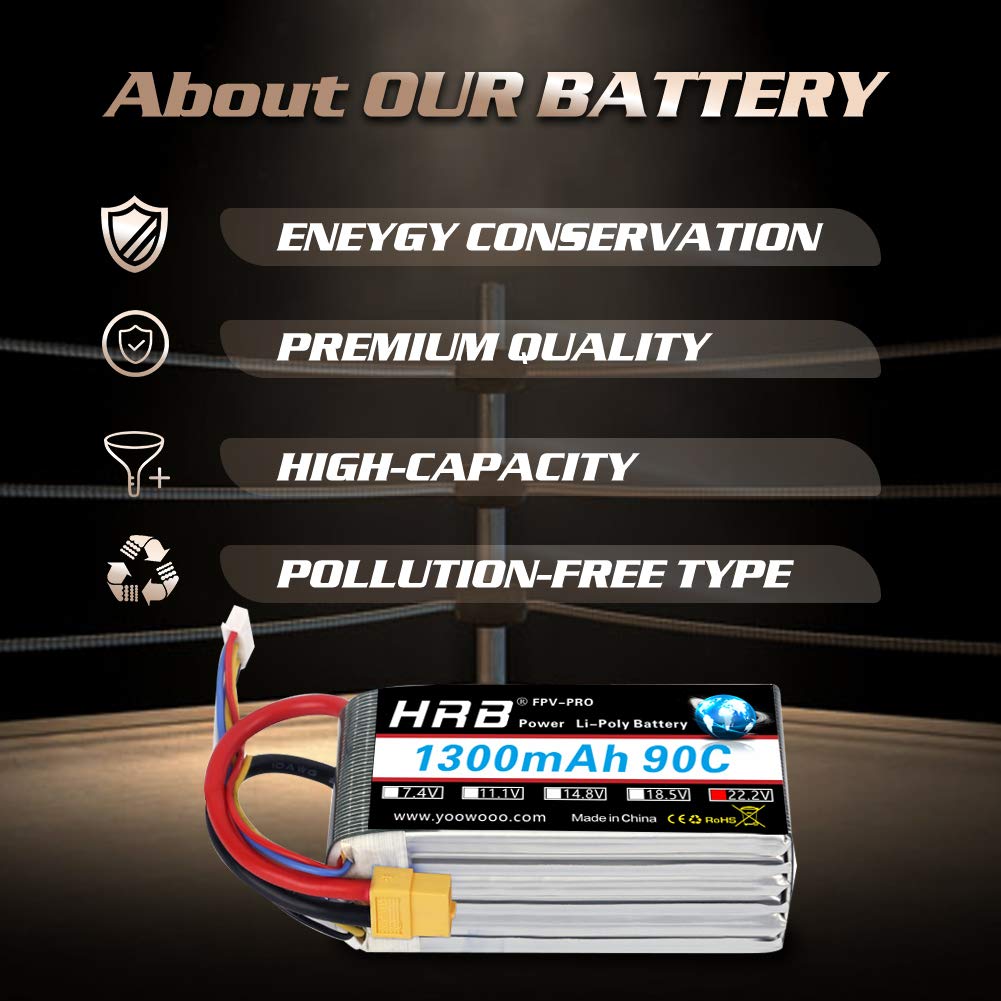 HRB 2S/3S/4S/5S/6S 1300mAh Lipo Battery for RC FPV Plane Drone