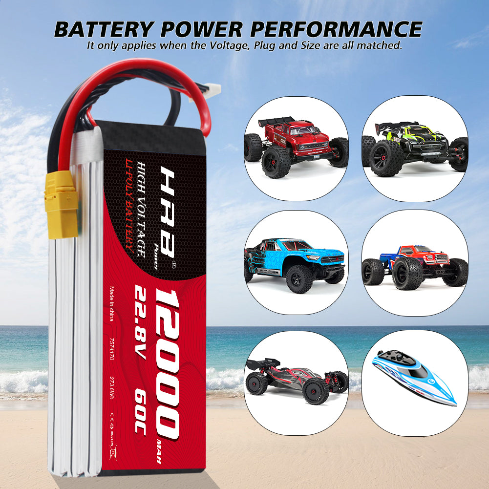 HRB 6S 22.8V 12000mAh 60C Lipo Battery
