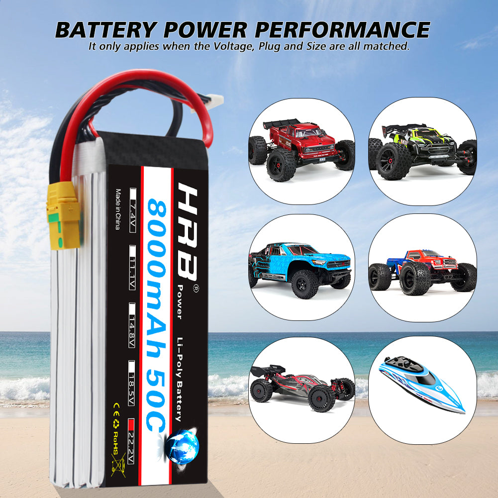 HRB 6S 22.2V 8000mAh 50C lipo battery