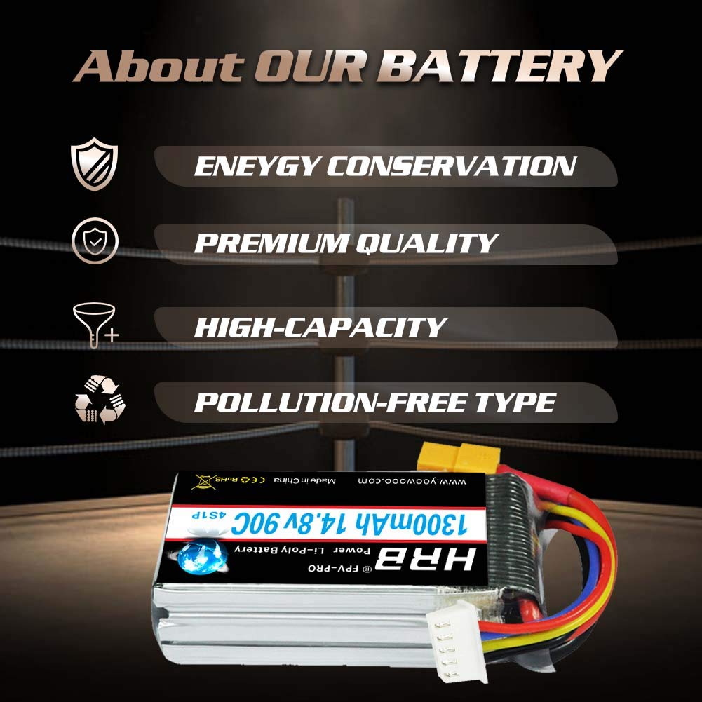 HRB 2S/3S/4S/5S/6S 1300mAh Lipo Battery for RC FPV Plane Drone