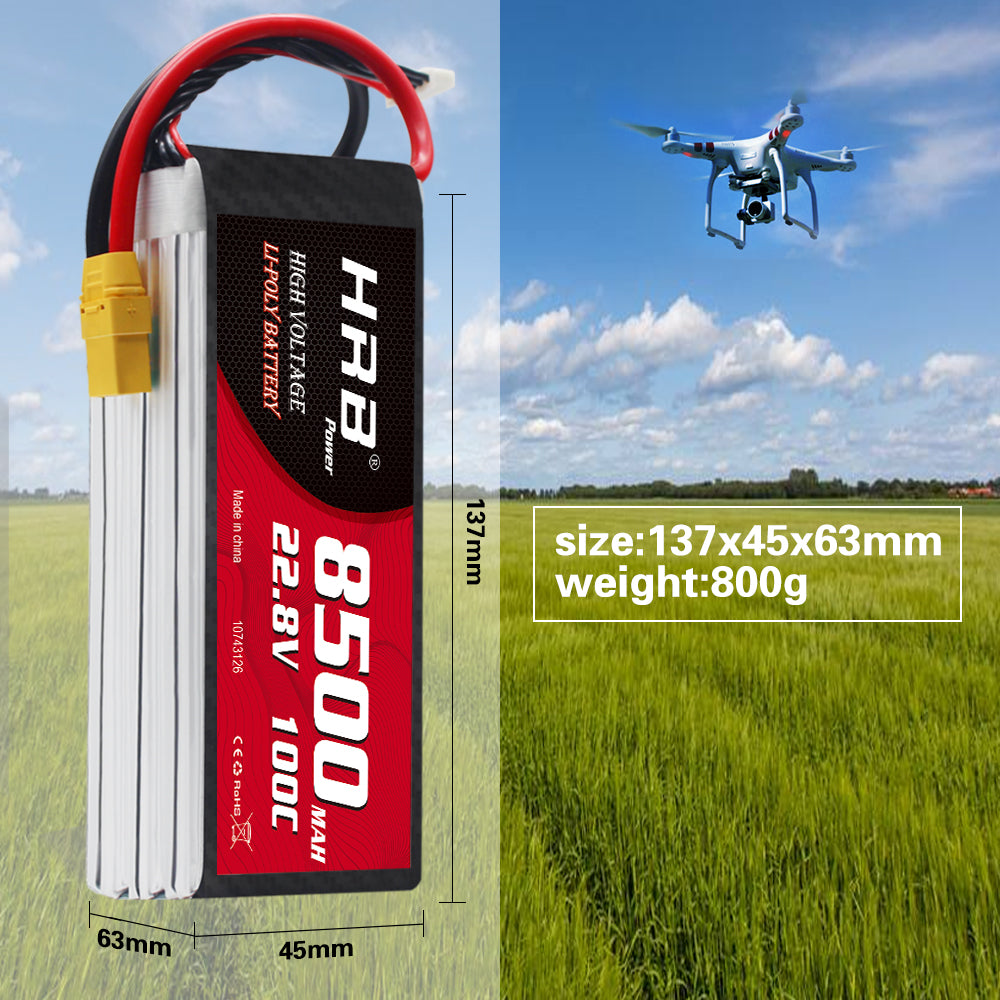 HRB 6S 22.8V 8500mAh HV Lipo Battery