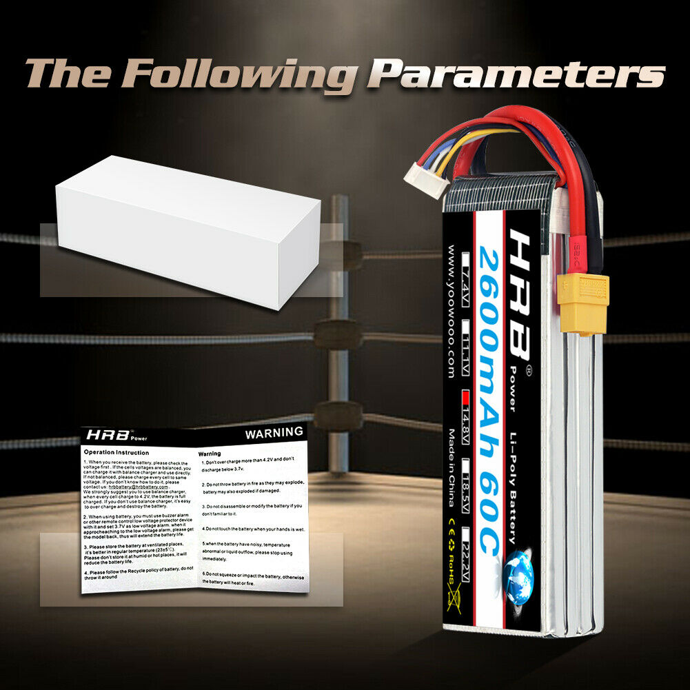 HRB 4S 14.8V 2600mAh Deans XT60 LIPO BATTERY
