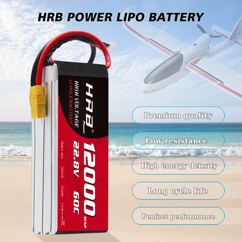HRB 6S 22.8V 12000mAh 60C Lipo Battery
