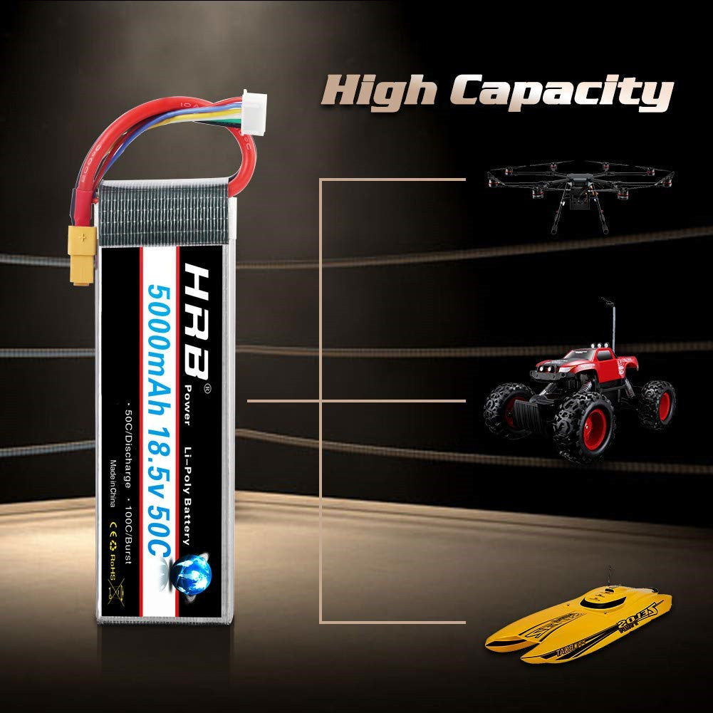 HRB 18.5V 5S 5000mAh 50C Lipo battery for RC Car Truck Helis Boat