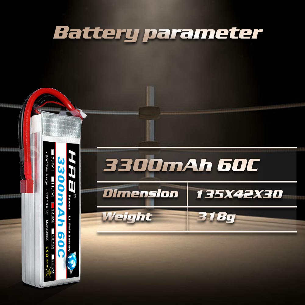 HRB 4S LiPo Battery 3300mAh 60C 14.8V for RC Car Truck UAV Airplane