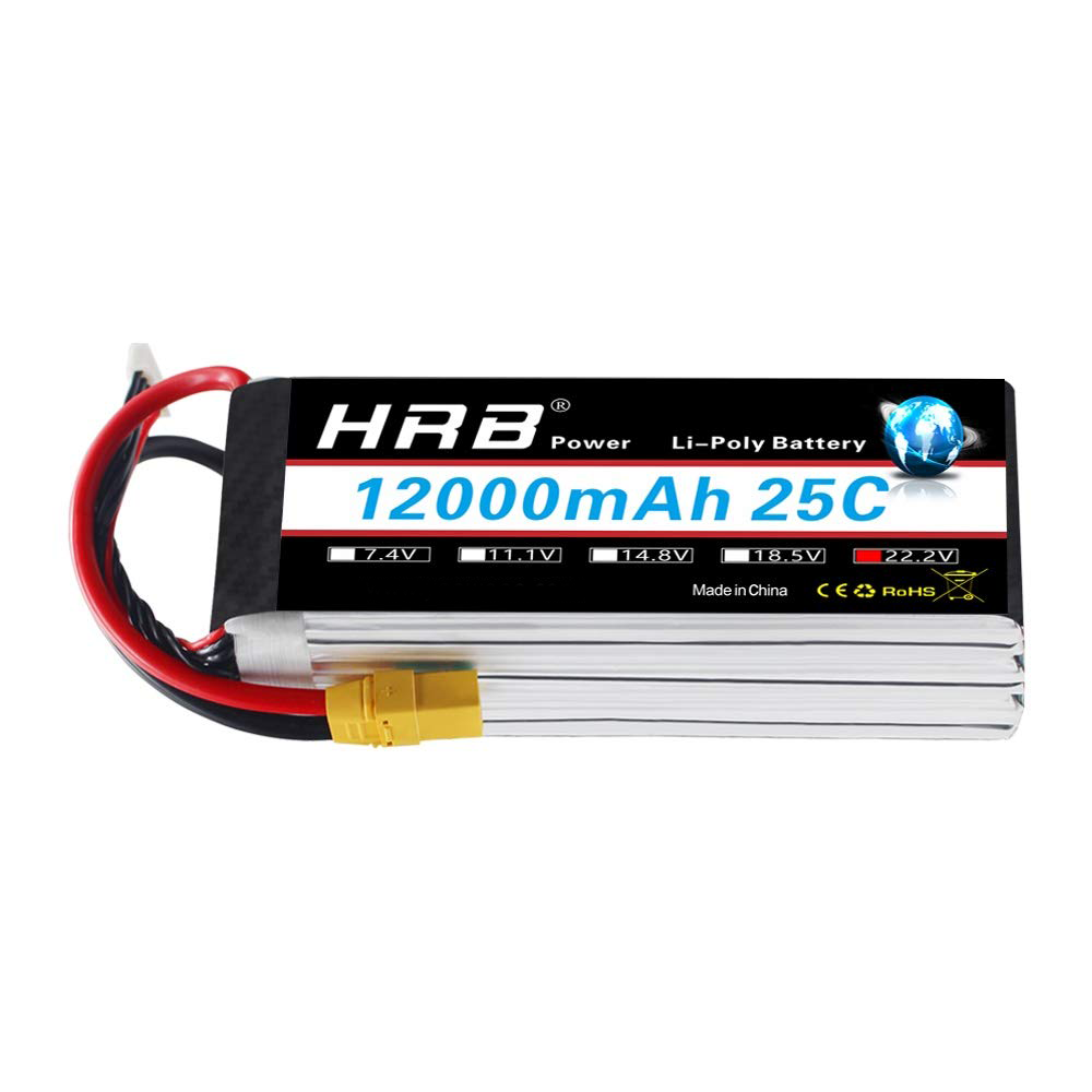 HRB 6S 22.2V 12000mAh LIPO BATTERY XT90S/AS150/XT150 for Plane Drone Boat