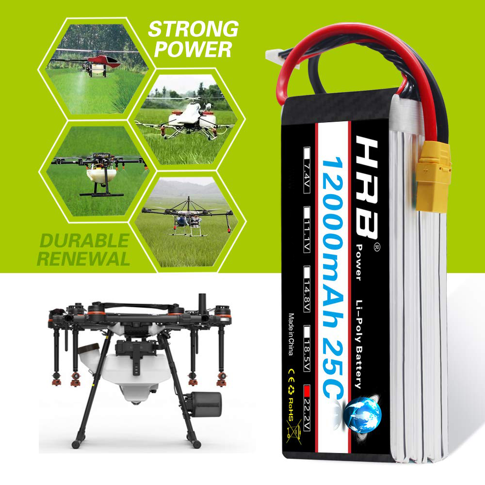 HRB 6S 22.2V 12000mAh LIPO BATTERY XT90S/AS150/XT150 for Plane Drone Boat