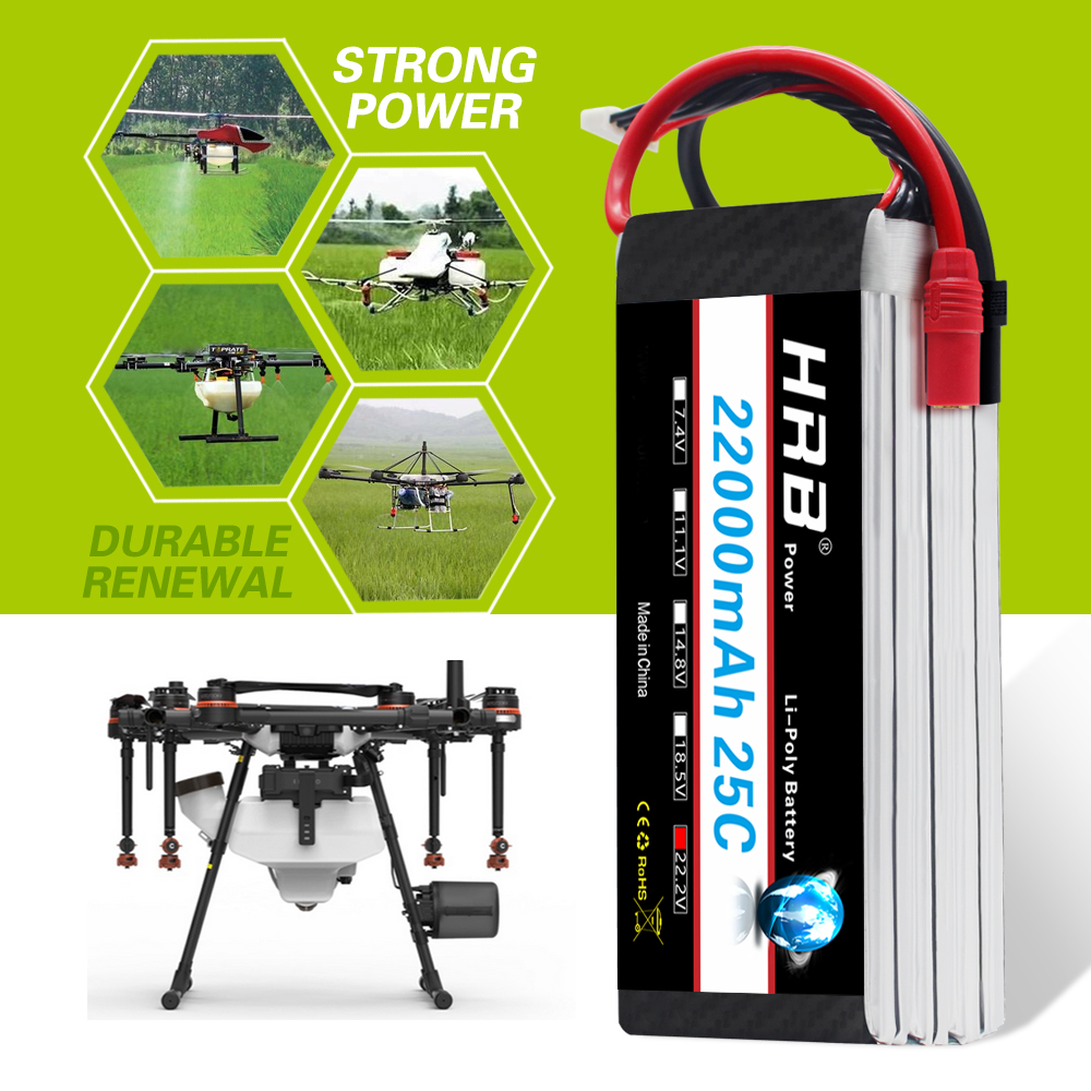 HRB 22.2V 22000mAh 6S 25C Lipo Battery XT90S/AS150/XT150 for DJI Drone Plane