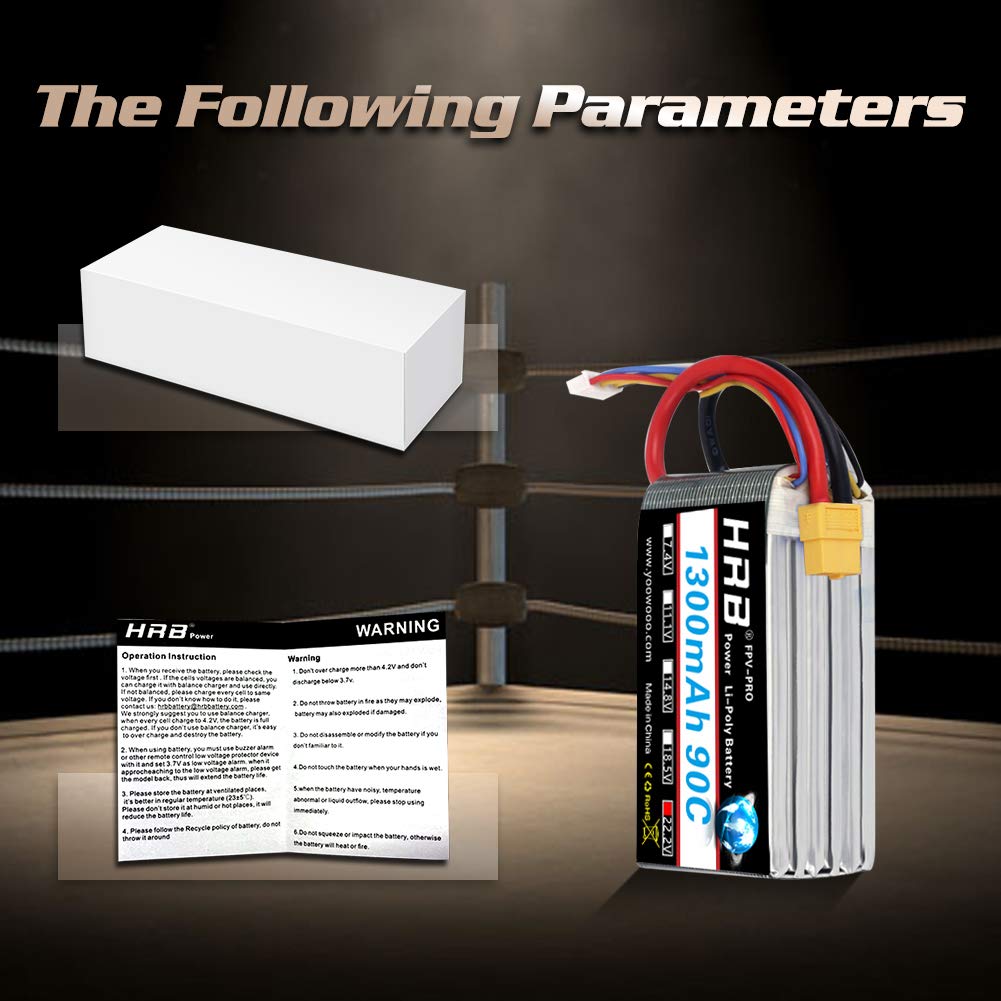 HRB 2S/3S/4S/5S/6S 1300mAh Lipo Battery for RC FPV Plane Drone