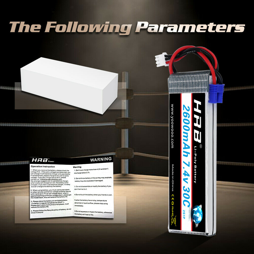 HRB 2S 7.4V 2600mah lipo battery for RC Remote Control