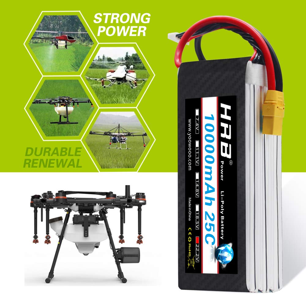 HRB 22.2V 10000MAH 6S lipo battery XT90S XT90 AS150 XT150 for Plane Drone Boat