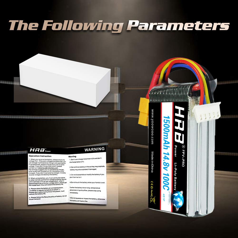 2PCS HRB 2S/3S/4S/5S/6S 1500mAh LIPO BATTERY  For 1/16 e revo FPV Drone