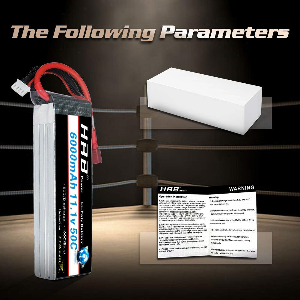 2pcs HRB 11.1V 3S 6000mAh XT90/Dean T/TRX lipo battery for RC Car Truck