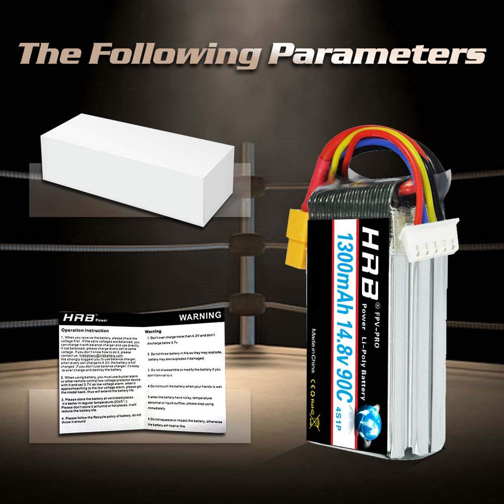 HRB 2S/3S/4S/5S/6S 1300mAh Lipo Battery for RC FPV Plane Drone