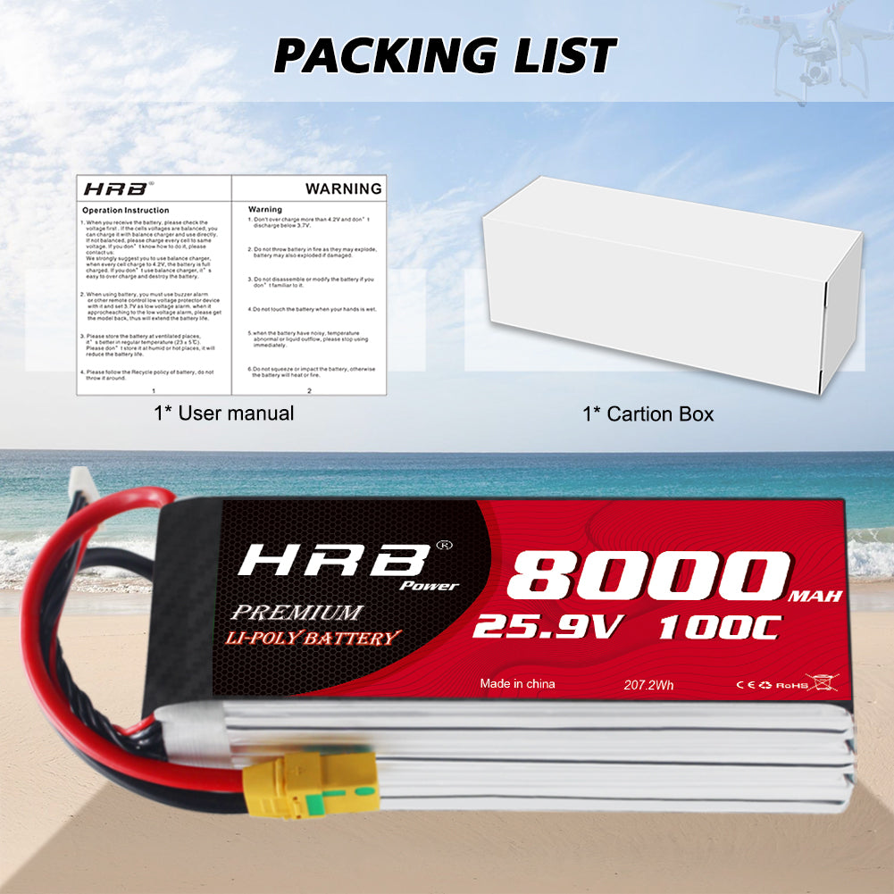 HRB 7S 25.9V 8000mAh Lipo Battery