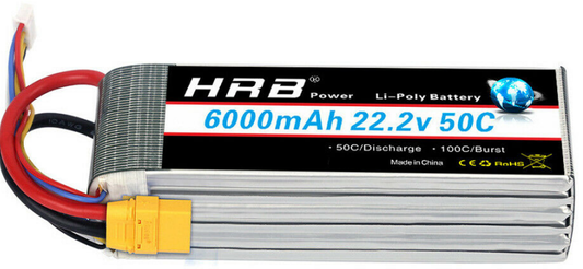 HRB 6S 6000mAh 22.2V Lipo Battery 50C EC5 XT90 Plug for RC Quadcopter Airplane Car Truck