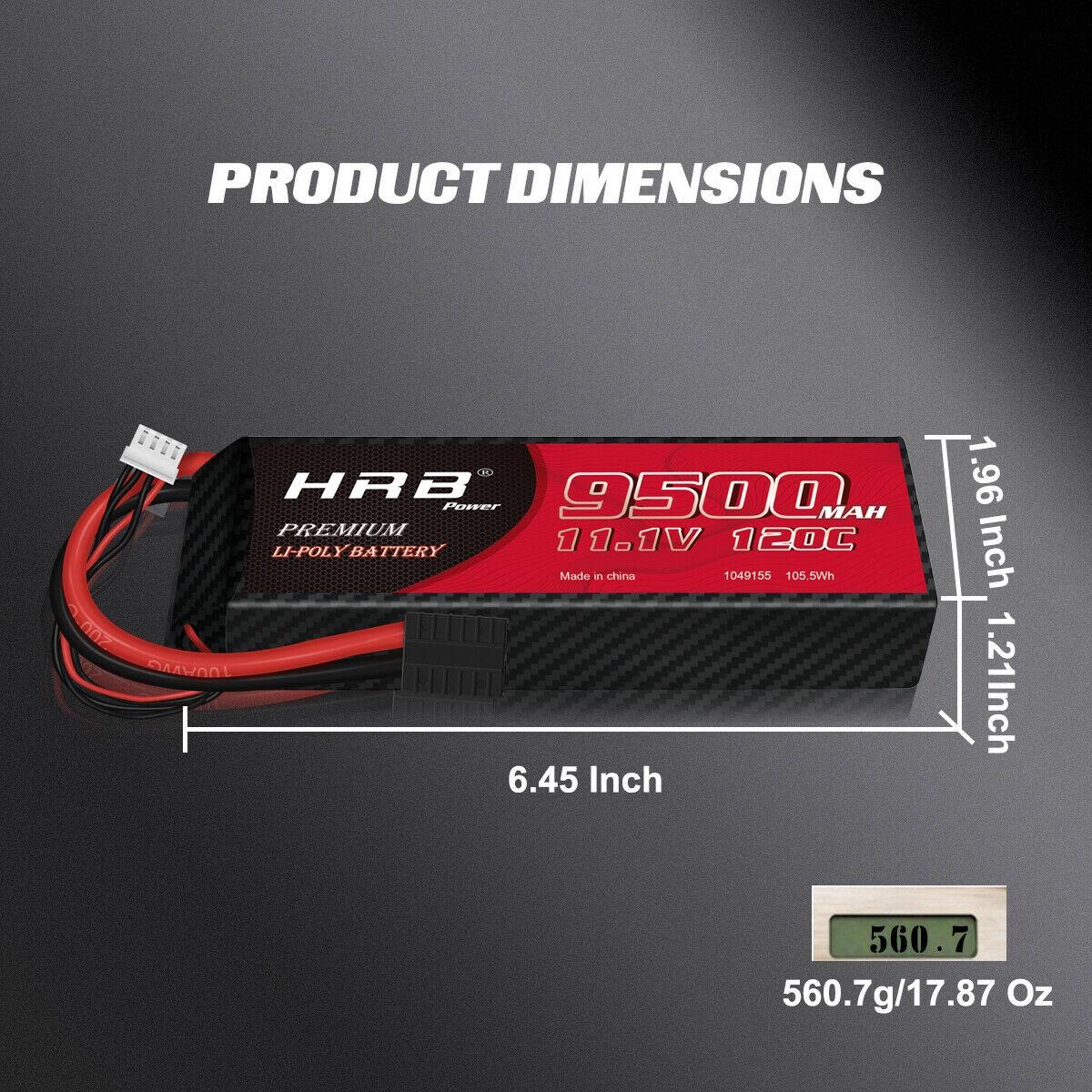 HRB 3S 11.1V LiPo Battery 9500mAh 120C Discharge for RC Car Truck offroad