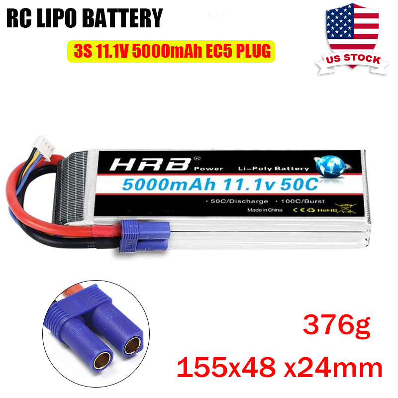 HRB 3s 11.1v 5000mah 50C with TRX/T/XT60/EC5 for RC Traxxas/Car/Truck/Buggy/Boat/ Drone