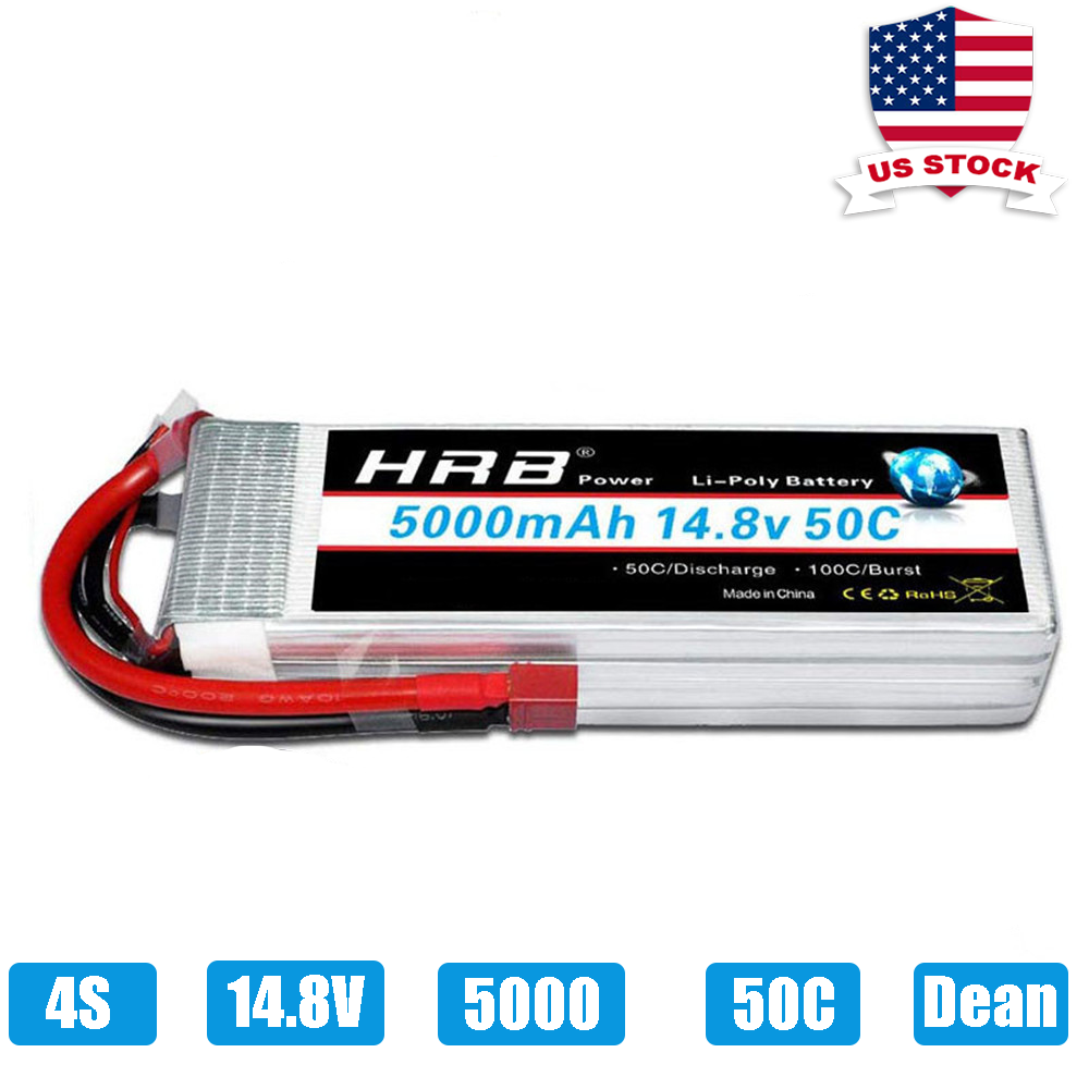 HRB 14.8v 5000mah 50C Deans T Plug for RC Car, RC Truck, RC Truggy RC Airplane UAV Drone FPV