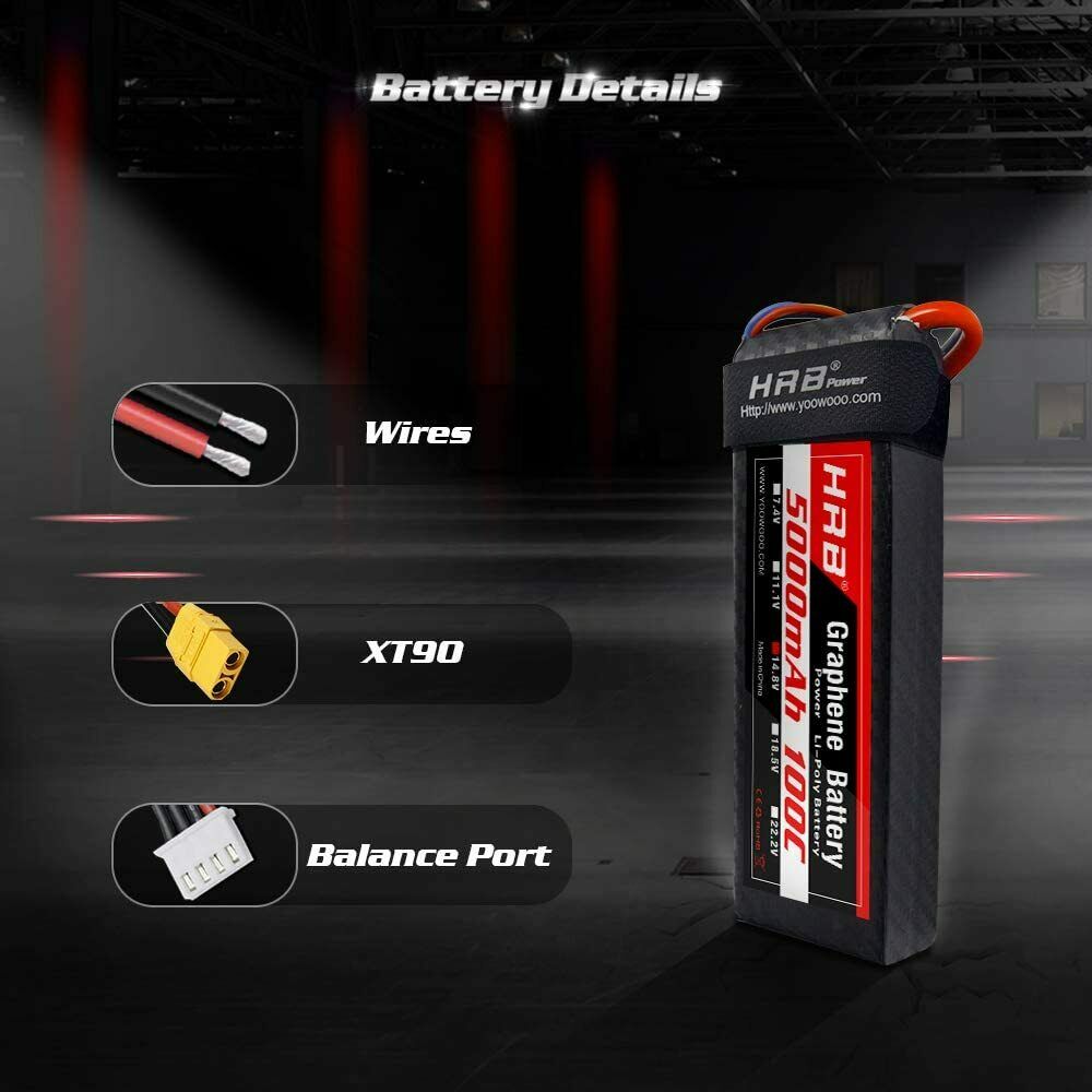 HRB GRAPHENE 4S 14.8V 5000mAh 100C XT90/EC5/XT60  Battery