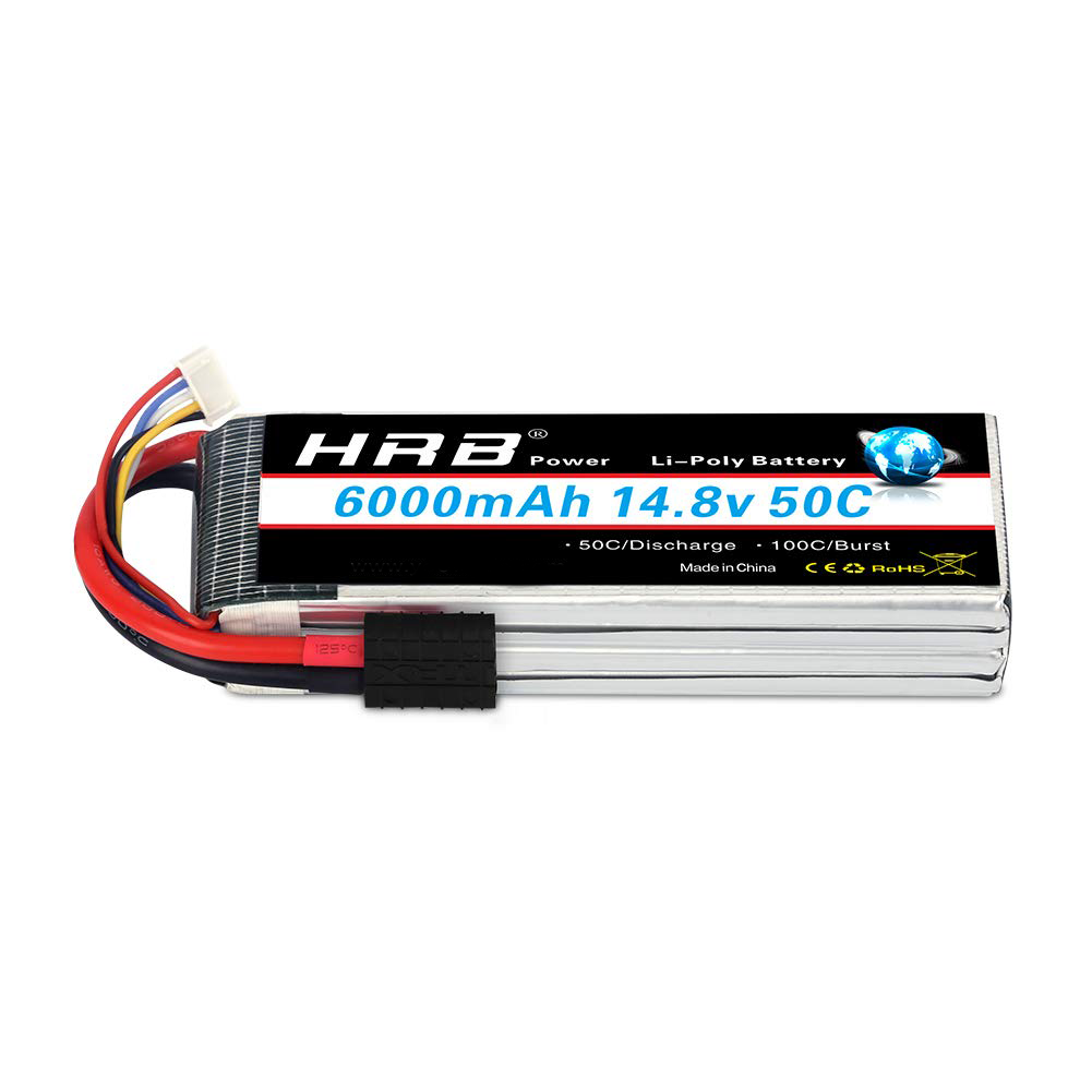 HRB 14.8V 4S 6000mAh 50C Dean T/TRX Lipo Battery for RC Car Truck