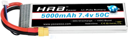 HRB 7.4V 5000mAh-7000mAh 50C-60C Compatible with 1/8 1/10 Scale RC Models