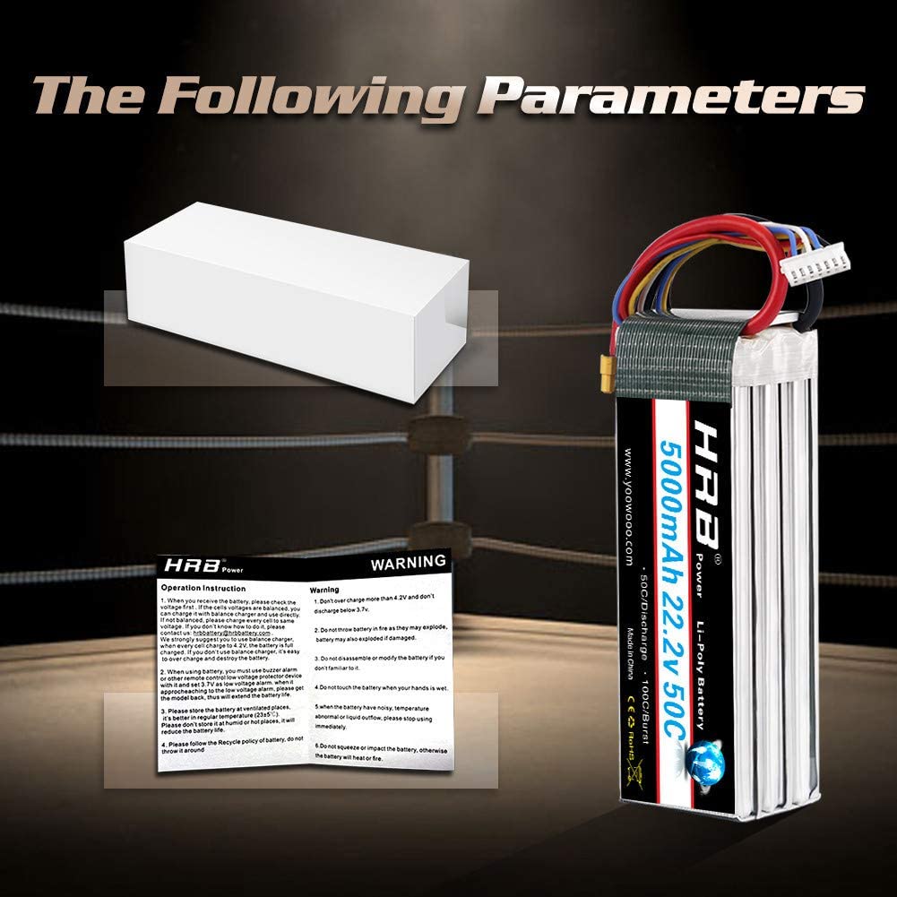HRB 22.2V 5000mAh 50C with XT90/T/EC5 Plug for RC Quadcopter Helicopter Car Truck Boat