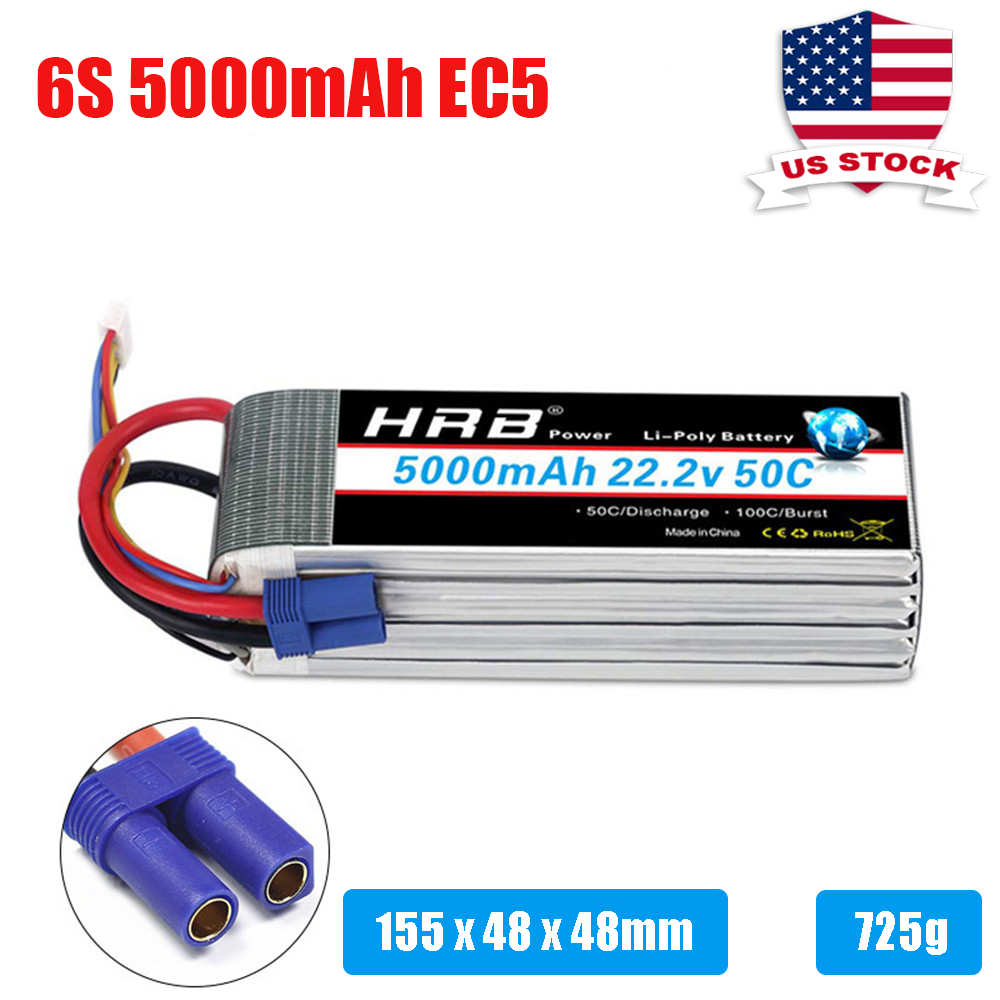 HRB 22.2V 5000mAh 50C with XT90/T/EC5 Plug for RC Quadcopter Helicopter Car Truck Boat