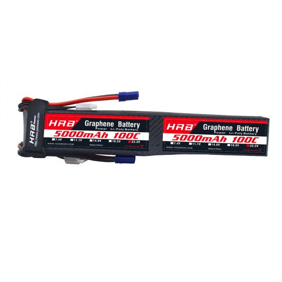 HRB GRAPHENE 12S 5000 44.4V 100C LIPO BATTERY EC5