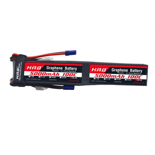 HRB GRAPHENE 12S 5000 44.4V 100C LIPO BATTERY EC5