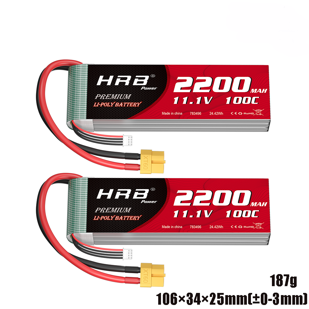 2XHRB 3S Lipo Battery 100C 11.1V 2200mAh Deans T/XT60 for Car Truck Helicopter Airplane