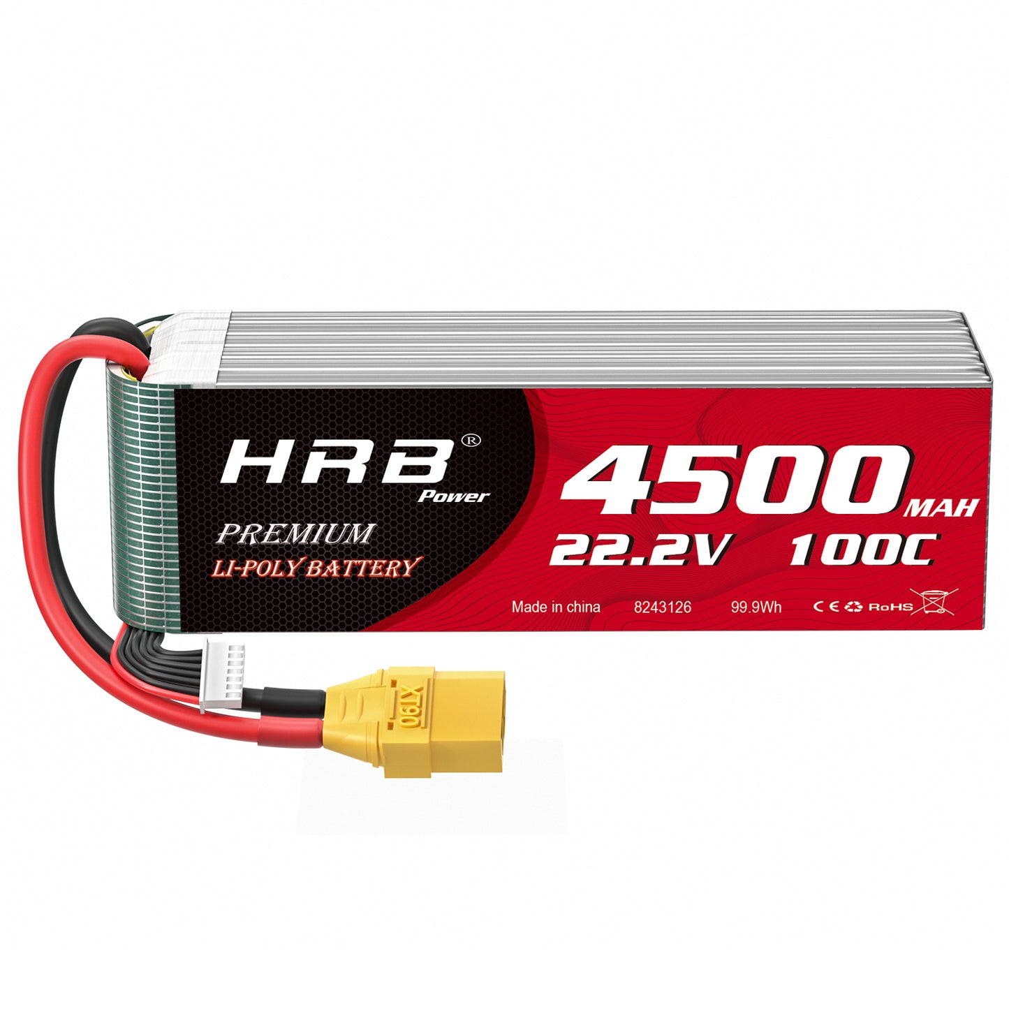 HRB 4500mAh 6S 22.2V LiPo Battery 100C for RC Helicopter Airplane Boat
