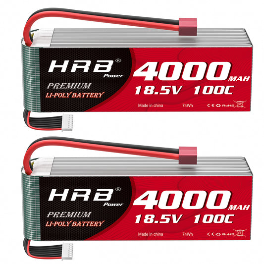 2 pieces HRB 5S 18.5V 4000mAh 100C XT60 Lipo Battery