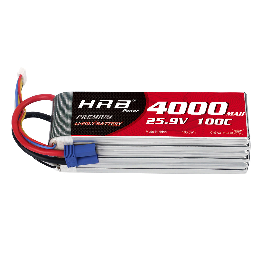 HRB 4000mAh 7S 25.9V LiPo Battery 100C for RC Helicopter Airplane Boat
