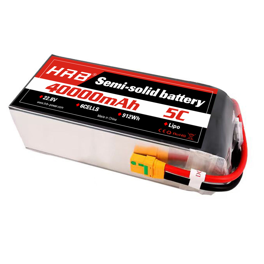 HRB 40000mAh 5C 6S 22.8V Semi-solid battery Customizable