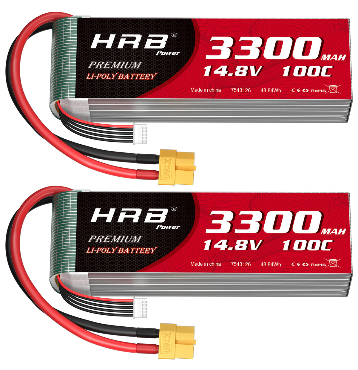 HRB 4S 14.8V 3300mAh 100C LIPO Battery XT60/EC5/Deans T