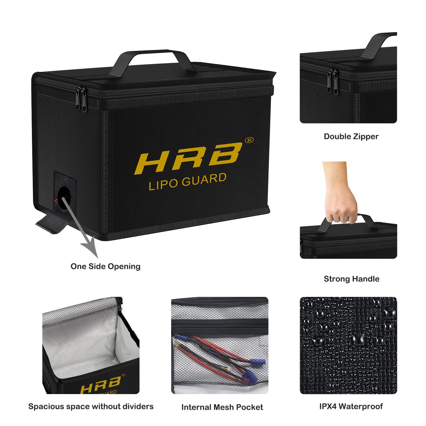 HRB Lipo Battery Bag safe Guard Fireproof Explosionproof For Charge Storage