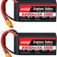2 pieces HRB Graphene 2S 2200mAh Lipo Battery 100C 7.4V XT60