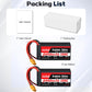2 pieces HRB Graphene 2S 2200mAh Lipo Battery 100C 7.4V XT60
