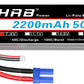 HRB 2S 2200mAh Lipo Battery 7.4V 50C EC3 Plug
